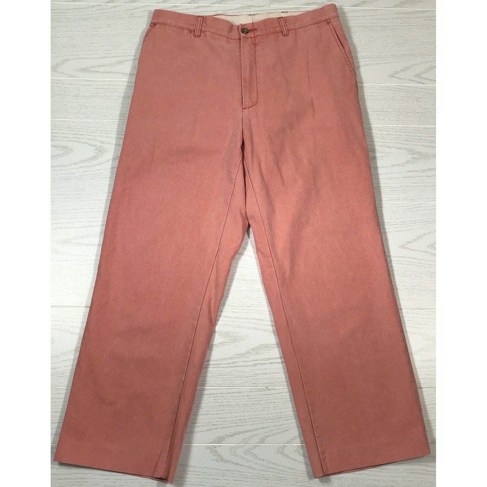 Murrays Toggery Shop Pants Mens 34x28 Pink Flat Front Nantucket Reds Collection